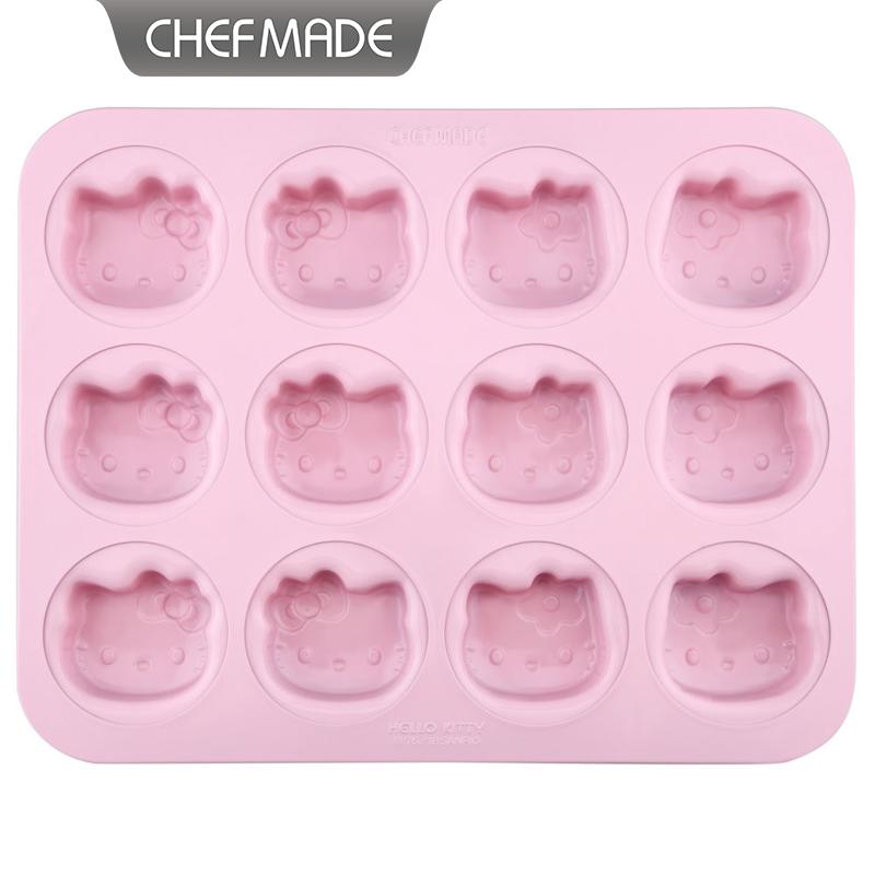 Donut Mold Silicone - 12 Muffin Tray Hello Kitty CHEFMADE