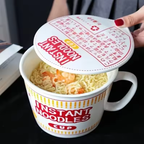 Dim Sum Basket - 1150ml Ceramic Instant Noodle Bowl with
