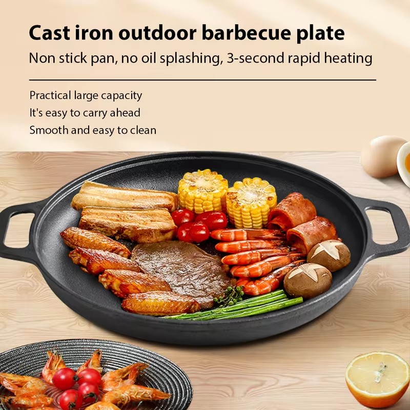 Heavy-Duty Cast Iron Fry Pan w - Mini Pancake Griddle recension och pris
