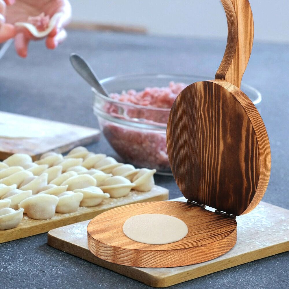 Wooden Dough Presser Chapati P - Dumpling Press Set recension och pris
